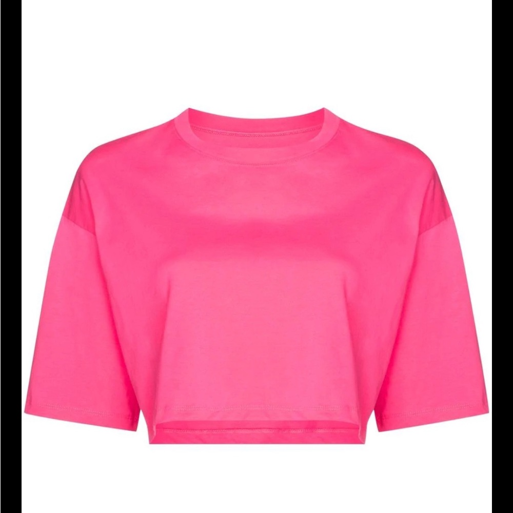 The Frankie Shop Karina Cropped T-shirt Neon Pink XS/S
